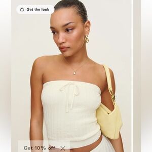 NWT Reformation Zazie Strapless Sweater Top